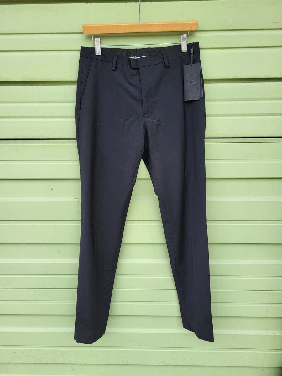 ZARA Men BLACK COMFORT EASY PANT SLIM FIT TROUSERS PANTS Size 30 #7215B