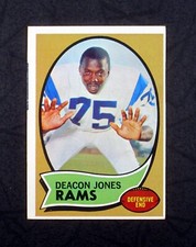 1970 TOPPS SET BREAK #125 Deacon Jones Los Angeles Rams VG-VGEX (mis-cut)