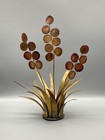 Vintage MCM Brutalist Brass Copper Metal Sculpture Gerdes Jere Money Tree Plant