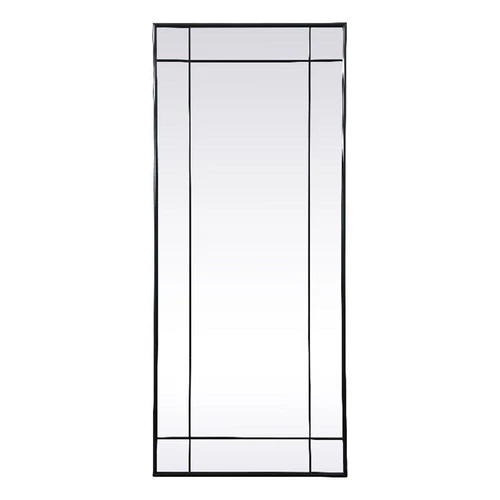 Elegant Decor Viola 30x70" Metal & MDF Panel Full Length Mirror in Black - Picture 1 of 9