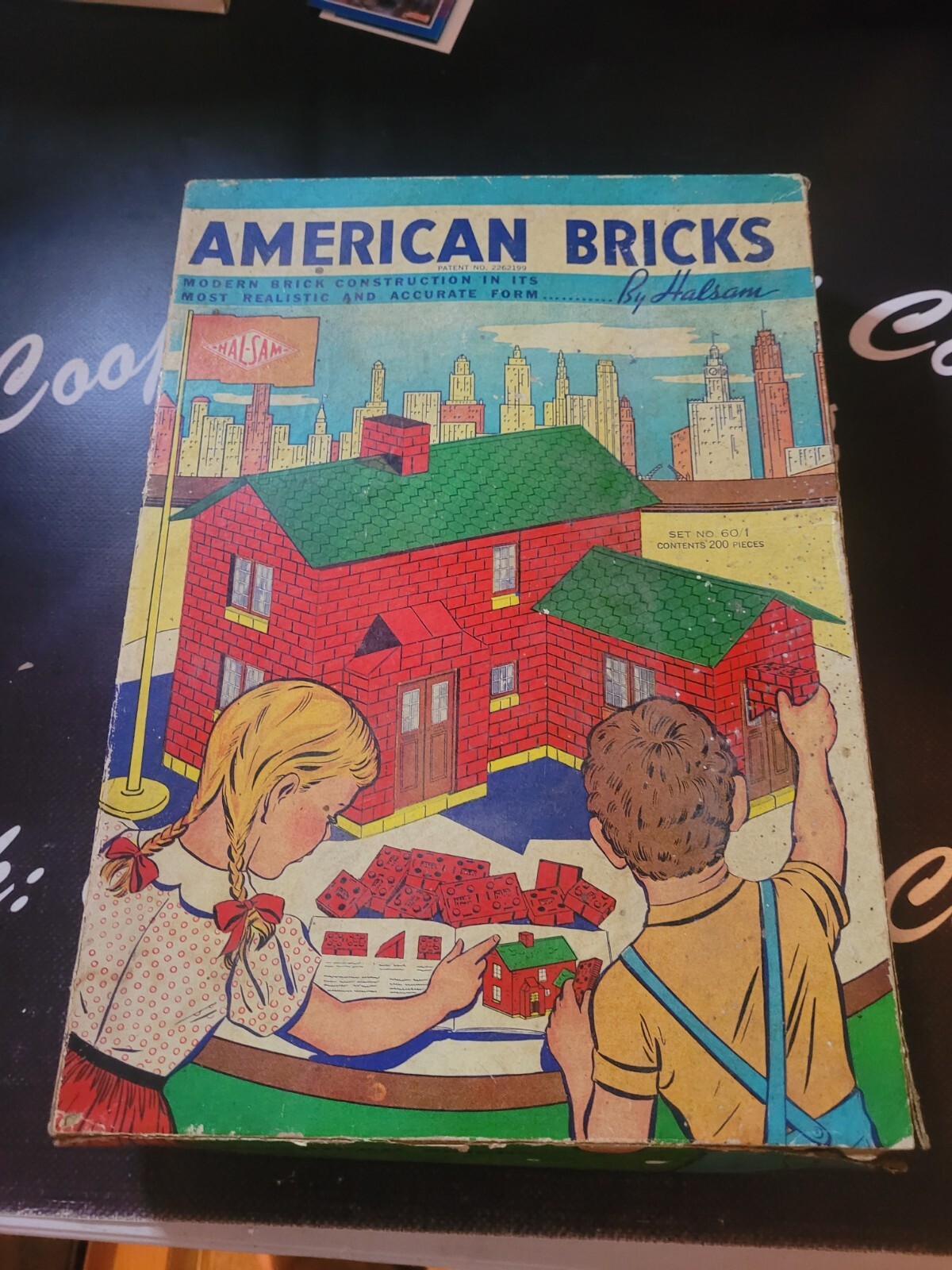 Vintage 1940's Halsam American Bricks Playset No. 60/1 Wooden Block