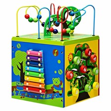 lelin wooden activity cube