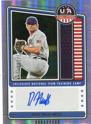 2023 Stars and Stripes Collegiate Training Camp Holo Drue Hackenberg Auto 73/100