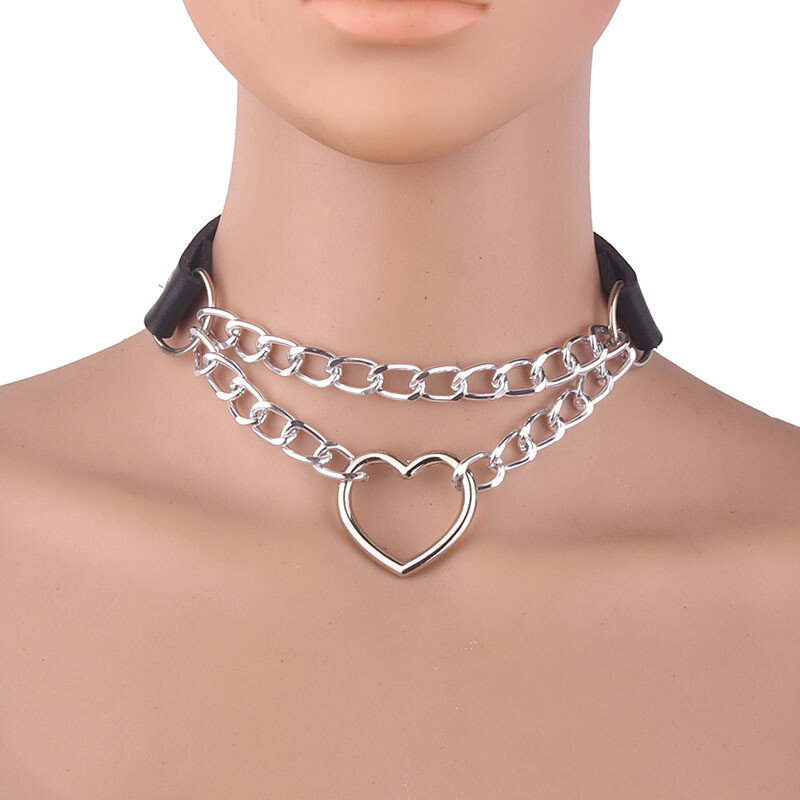 Collana girocollo argento zirconi e centrale cuore rosa - Chic Ad Hoc