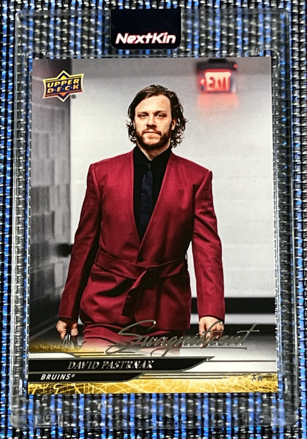 2024-25 UD Series 2 David Pastrnak Swagnificent SSP Insert Card 258 CASE HIT