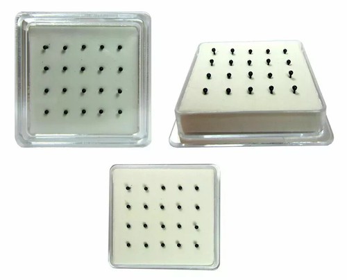 JUEGO DE CAJA DE ACERO QUIRÚRGICO ANILLOS NARIZ 40 ORO PLATA CRISTAL NARIZ TACHUELA ANILLO DIAMANTE - Imagen 3 de 14