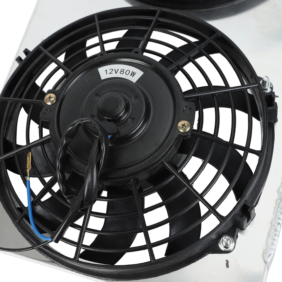 Aluminum Shroud 3x 9" Slim Fan For Radiator 1991-2001 Jeep Cherokee XJ Comanche Foto 3 de 4