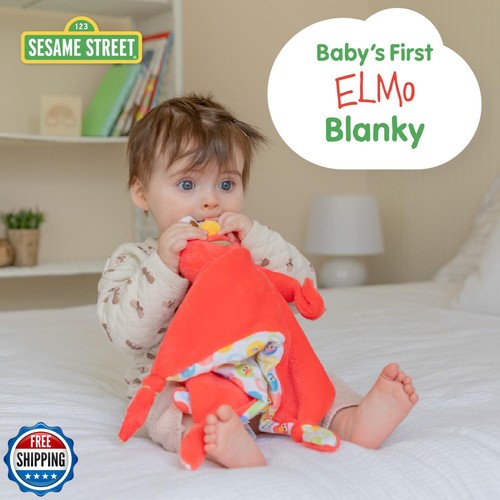 KIDS PREFERRED Sesame Street Elmo Blanky Made of Soft Material with Knotted C - Picture 2 of 5