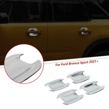 Exterior Door Handle Bowl Cover Trim Bezels For Ford Bronco Sport 2021+ Chrome