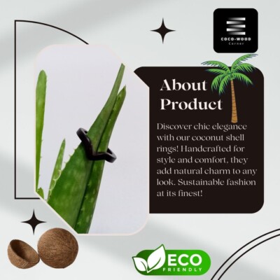 100% Natural Premium Quality Coconut Shell Rings - Fashion Jewelry Gift Handmade