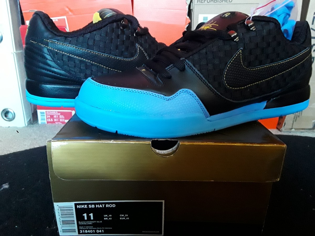 Vintage 2007 Nike Air Zoom Paul Rodriguez Hat Rod SB Black Blue