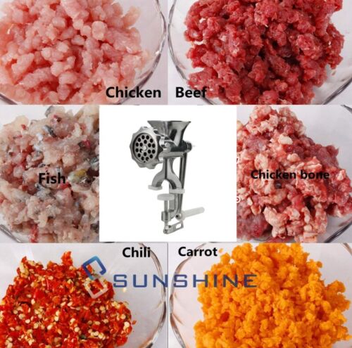 Table Hand Crank Manual Meat Grinder Mincer Stuffer Sausage Filler Maker Machine - Picture 11 of 24