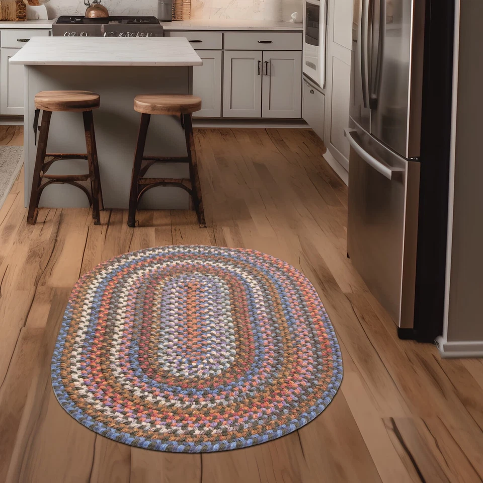 Alfombra de lana trenzada Tribeca - 2x3 a 10x13 - Corredor redondo ovalado - Hecha en EE. UU. Foto 2 de 4