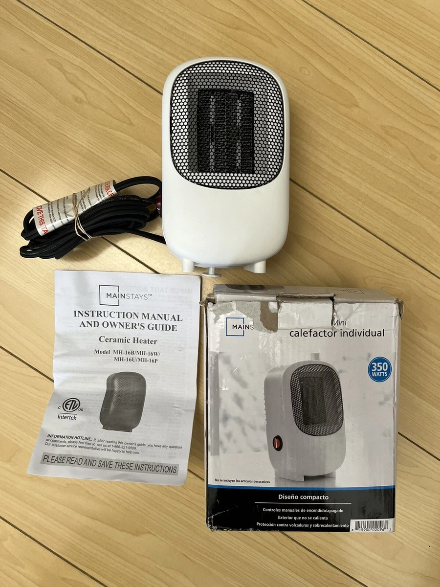 Mainstays Personal Mini Heater 350 watts white | eBay