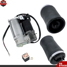 Air Suspension Kit Rear Air Springs & Compressor Assy For BMW X5 00-06 4.4L 4.8L