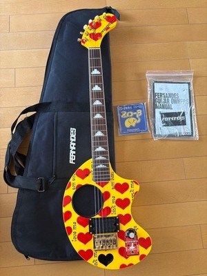 Fernandes YELLOW HEART-ZO3 Mini Electric Guitar with Amp Compact Used