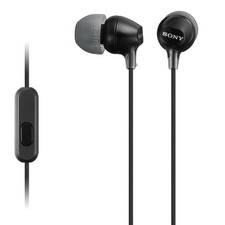 Sony MDREX15AP In-Ear Earbud Headphones with Mic, Black