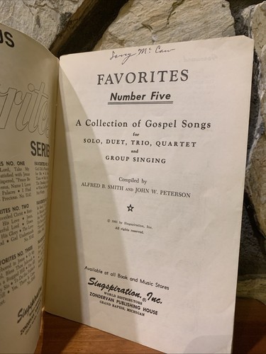 1961 Singspiration Gospel Songs Favorite Number 5 Five Christian Music Hymn Book - Foto 4 di 5