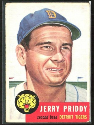 Jerry Priddy 1953 Topps H #113 Detroit Tigers