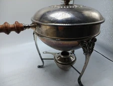 Vintage WA William Adams Made In Italy Silver Plated Fondue Chafin Pot /Burner