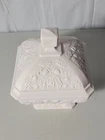 Jeanette Shell Pink Milk Glass Acorn & Leaf Candy Dish set