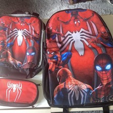 Spider-Man Three Piece Backpack Set Lunchbox Pencil Case Included NWT