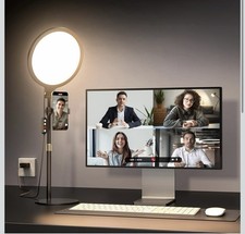 Ring Light with Stand for Zoom Meetings, 360  Rotate 10.5" Zoom Lighting for ...