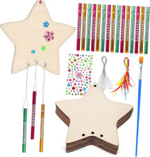 DIY Star Wooden Wind Chime Kit for Boy Girl Easy to Assemble Craft Set with Star