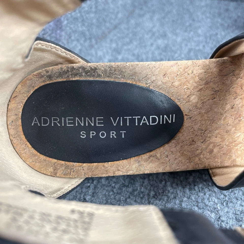 Sandalias Adrienne Vittadini AV-Capers para mujer 8M negras con tiras y cremallera tacón informales Foto 2 de 4