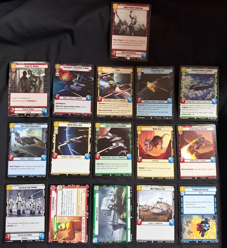 Star Wars Unlimited 16 Card Lot Mandalorian Flagship Ezra Bridger Halo Rare Base