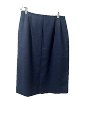 Vintage Pendleton 100 Virgin Wool Skirt Women's 10 Navy Blue A Line Midi Lined