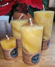 Bienenwachskerze handgeknetet, eigene Imkerei, 100% Bienenwachs