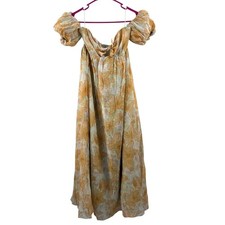 ASTR The Label Dress SZ Medium NEW Orange Tropical Maxi Boho Off Shoulder NWOT