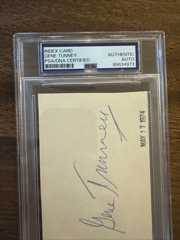 RARE GENE TUNNEY AUTOGRAPH SIGNED INDEX CARD ENCAPSULATED PSA DNA BOXER - Image 4 of 4