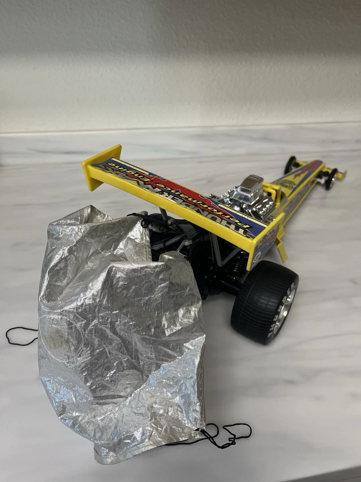 2001 Wow Wee Ken Albana Yellow Thunder Max Engine RC Dragster - Image 2 of 4