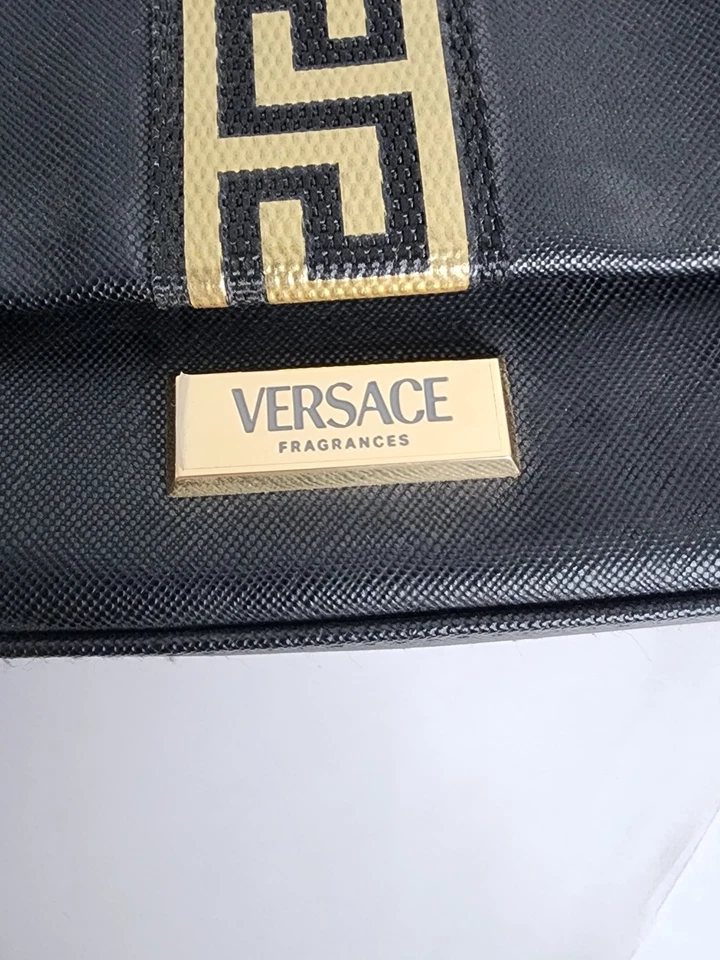 Versace Fragrance Pouch Travel Clutch Cosmetic Makeup Bag Black and gold - Image 2 of 4