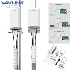 Wavlink 300Mbps WiFi Bridge Long Range Outdoor AP/Repeater CPE Kit for PtP PtMP