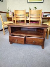 Laura Ashley Balmoral Corner TV Unit. Dark Chestnut In Good Condition