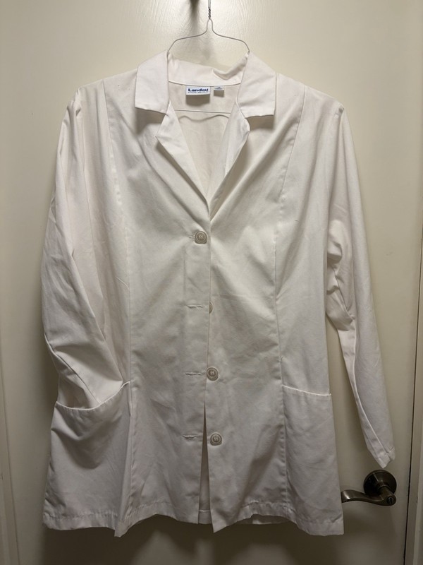 Landau Women 2-Pocket Consultation Jacket Lab Coat, Long Sleeve Size 18