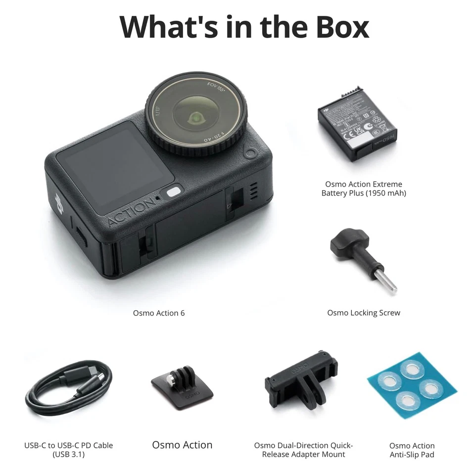 DJI Osmo Action 6 Action Camera 1/1.1″ Square Sensor Variable Aperture F2.0-F4.0 - Image 2 of 4