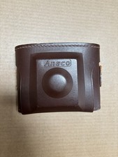 Vintage Ansco Flash Clipper Black Box Camera with Original Brown Leather Case
