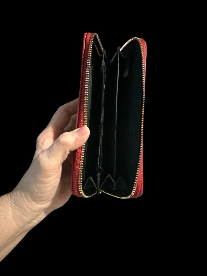 Dasein Mujer Clásica Cartera Monedero Ranura para Tarjeta Soporte Cremallera Alrededor Muñequera Rojo Foto 3 de 3