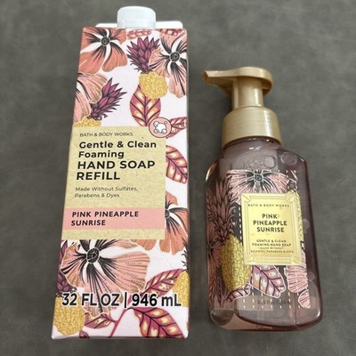 Bath & BodyWorks Pink Pineapple Sunrise Foam Hand Soap & 32oz. Refill Set  