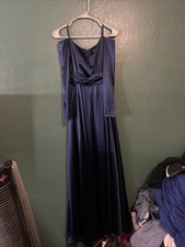 Windsor Off The Shoulder Navy Long Prom Dress With Slit Size Small