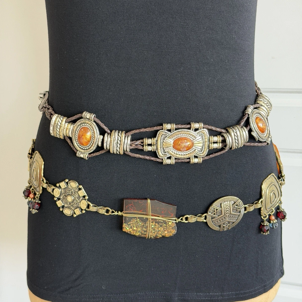 Chico\'s Chunky Stone & Resin Chain Belt Chico main image 3