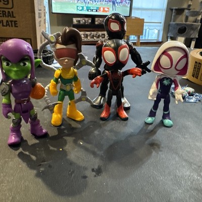 Spider-Man Gwen Green Goblin Doc Ock Action Figures Lot Of 5 Marvel 4&5 Inch