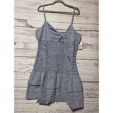 Wild Fable Navy Gingham Smocked Tiered Mini Dress 1X NWT Sundress Summer