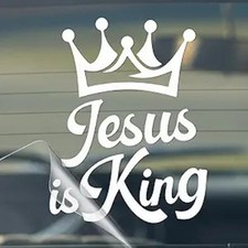 Vinyl Christian Car Stickers and Decals - Durable Car Dec Color: Jesus is King