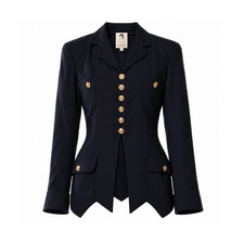 Gemma Kahng Navy Flower Button Blazer Size US 4