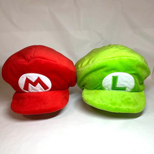 USJ Limited Super Nintendo World Mario Luigi Set of 2 Plush Hat Cap Cosplay Used